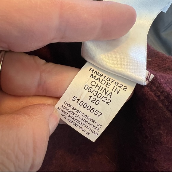 Eddie Bauer NWT Heather Maroon Full Zip Fleece Jacket Women’s Size Medium - Picture 7 of 7